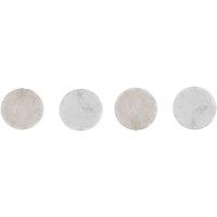 Interiors by PH Set Of Four White Marble Rough Edge Coasters, White