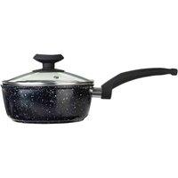 Interiors by PH Stoneflam Saucepan With Glass Lid - 16Cm, Black