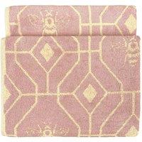 Furn. Bee Deco Geometric Cotton Jacquard Bath Towel Blush, Pink