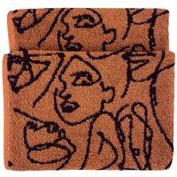 Furn. Everybody Abstract Cotton Jacquard Hand Towel Pecan, Brown