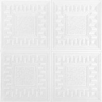 Belgravia Decor Blown White Greek Key Wallpaper 10m x 53cm, White
