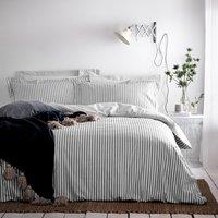 The Linen Yard Hebden Single Duvet Cover Set Cotton Grey, Grey