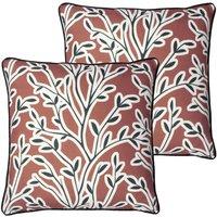 Furn. Annika Polyester Filled Cushions Twin Pack Brick, Orange