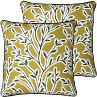 Furn. Annika Polyester Filled Cushions Twin Pack Honey, Yellow