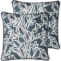Furn. Annika Polyester Filled Cushions Twin Pack Slate Blue, Blue