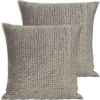 Paoletti Brooklands Filled Cushion 2pk Viscose Cotton Silver, Silver