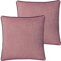 Paoletti Blenheim Polyester Filled Cushions Twin Pack Viscose Linen Berry, Red