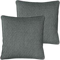 Paoletti Blenheim Polyester Filled Cushions Twin Pack Viscose Linen Grey Ochre, Grey
