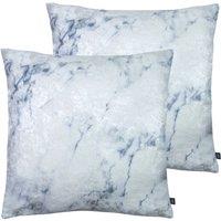 Ashley Wilde Cinnabar Polyester Filled Cushions Twin Pack Viscose Linen Ink Royal, Blue