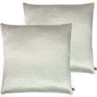 Prestigious Textiles Emboss Polyester Filled Cushions Twin Pack Cotton Feather, Silver