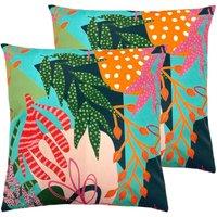 Furn. Coralina Outdoor Polyester Filled Cushions 2pk Multi, Multi
