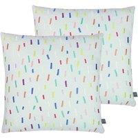 Prestigious Textiles Dolly Mixture Polyester Filled Cushions Twin Pack Cotton Rainbow, Multi