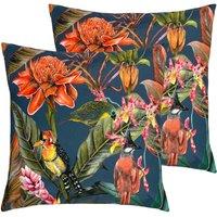 Evans Lichfield Exotics Outdoor Polyester Filled Cushions Twin Pack Multi, Multi