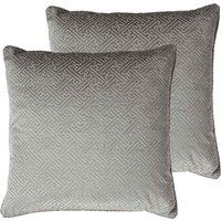 Paoletti Florence Polyester Filled Cushions Twin Pack Silver, Silver
