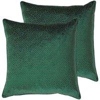 Paoletti Florence Polyester Filled Cushions Twin Pack Emerald, Green
