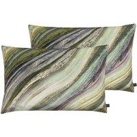 Prestigious Textiles Heartwood Polyester Filled Cushions Twin Pack Evergreen, Green