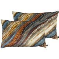 Prestigious Textiles Heartwood Polyester Filled Cushions Twin Pack Peacock, Blue