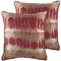 Evans Lichfield Inca Polyester Filled Cushions Twin Pack Burgundy