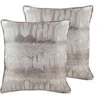 Evans Lichfield Inca Polyester Filled Cushions Twin Pack Steel Grey, Grey