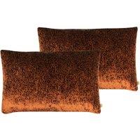 Kai Lynx Polyester Filled Cushions Twin Pack Viscose Cotton Rust, Orange