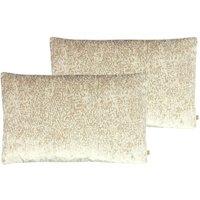 Kai Lynx Polyester Filled Cushions Twin Pack Viscose Cotton Snow, Cream