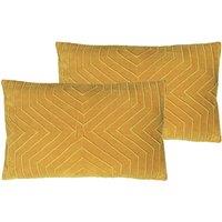 Furn. Mahal Polyester Filled Cushions Twin Pack Cotton Ochre