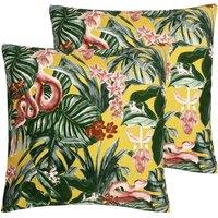 Furn. Medinilla Outdoor Polyester Filled Cushions Twin Pack Mustard, Yellow