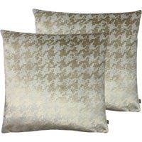 Ashley Wilde Nevado Polyester Filled Cushions Twin Pack Viscose Sand Mocha, Gold