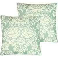 Paoletti Melrose Polyester Filled Cushions Twin Pack Sage, Green