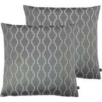 Ashley Wilde Nash Polyester Filled Cushions Twin Pack Cotton Fog Dark Grey, Grey