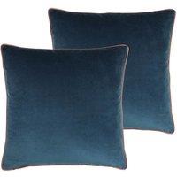 Paoletti Meridian Polyester Filled Cushions Twin Pack Petrol Blush, Blue