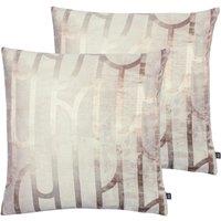Ashley Wilde Meyer Polyester Filled Cushions Twin Pack Viscose Cotton Quartz Powder, Pink