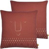 Furn. Pacha Polyester Filled Cushions Twin Pack Recycled Polyester Terracotta, Orange