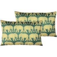Paoletti Parade Polyester Filled Cushions Twin Pack Emerald, Green