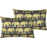Paoletti Parade Polyester Filled Cushions Twin Pack Navy, Blue