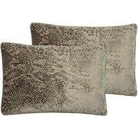 Paoletti Python Polyester Filled Cushions Twin Pack Champagne, Gold