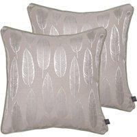 Prestigious Textiles Quill Polyester Filled Cushions Twin Pack Cotton Rosewood, Grey