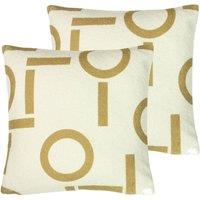 Furn. Shearling Circa Polyester Filled Cushions Twin Pack Honey, Yellow