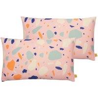 Furn. Terra Filled Cushions Twin Pack Recycled Polyester Powder, Pink