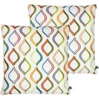 Prestigious Textiles Spinning Top Polyester Filled Cushions Twin Pack Cotton Jungle, Blue
