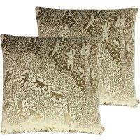 Kai Tilia Polyester Filled Cushions Twin Pack Cotton Gold, Gold