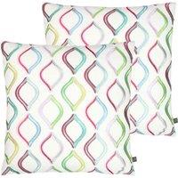 Prestigious Textiles Spinning Top Polyester Filled Cushions Twin Pack Cotton Rainbow, Multi