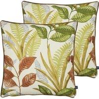Prestigious Textiles Sumba Polyester Filled Cushions Twin Pack Mango, Brown