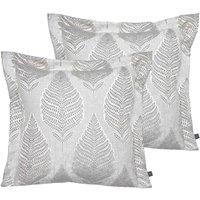 Prestigious Textiles Treasure Polyester Filled Cushions Viscose Cotton Pearl, Silver