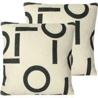 Furn. Shearling Circa Polyester Filled Cushions Twin Pack Black, Black