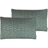 Kai Wrap Caracal Polyester Filled Cushions Twin Pack Cotton Oasis, Blue