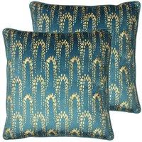 Furn. Wisteria Polyester Filled Cushions Petrol, Blue