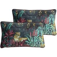 Evans Lichfield Zinara Polyester Filled Cushions Twin Pack Leopard, Red