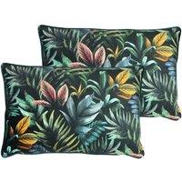 Evans Lichfield Zinara Polyester Filled Cushions Twin Pack Leaves 40 x 60cm