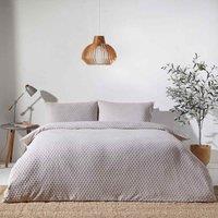 The Linen Yard Polka Tuft Double Duvet Cover Set Cotton Stone, Cream